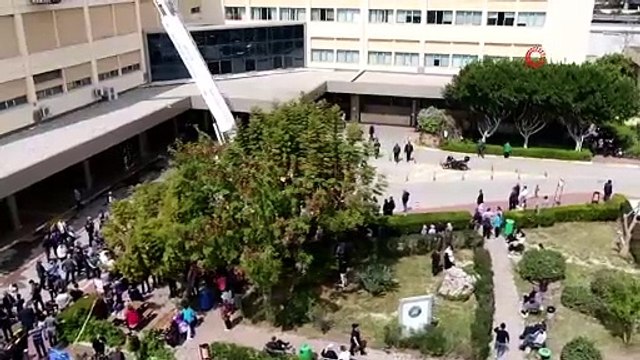 Akdeniz Üniversitesi Tıp Fakültesi Hastanesi’nde çıkan yangında son durum böyle görüntülendi