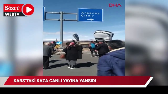 Kars'ta 1 kişinin öldüğü, 6 kişinin yaralandığı kaza canlı yayına yansıdı