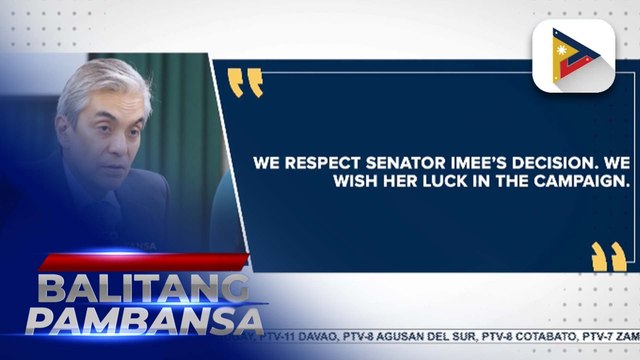 Alyansa para sa Bagong Pilipinas, iginagalang ang desisyon ni Sen. Imee Marcos na kumalas sa koalisyon