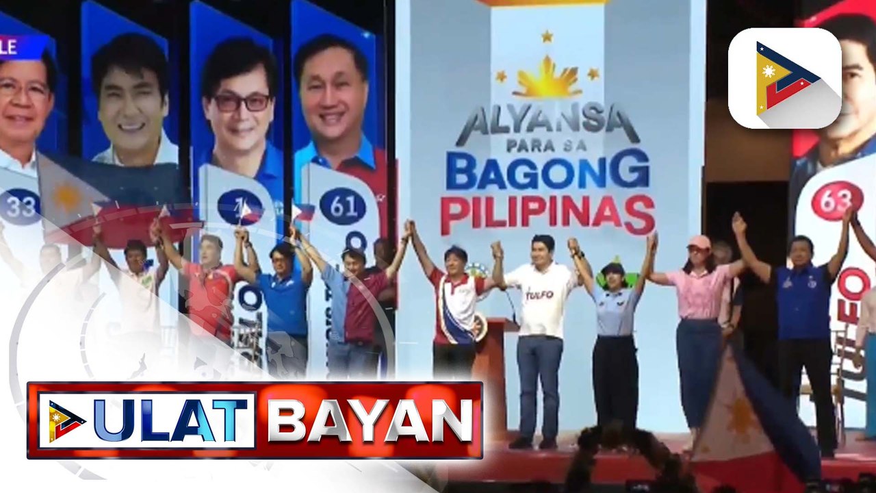 Mga pambato ng 'Alyansa Para sa Bagong Pilipinas,' nananatiling mataas ang puwesto sa isang pre-election survey; pangangampanya sa iba't ibang lugar, patuloy