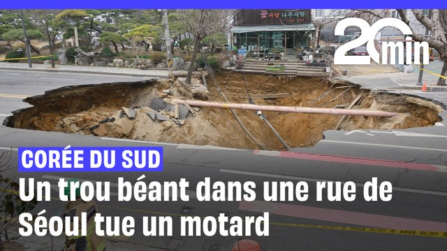 Corée du Sud : Un trou béant se forme dans une rue de Séoul, un motard chute mortellement
