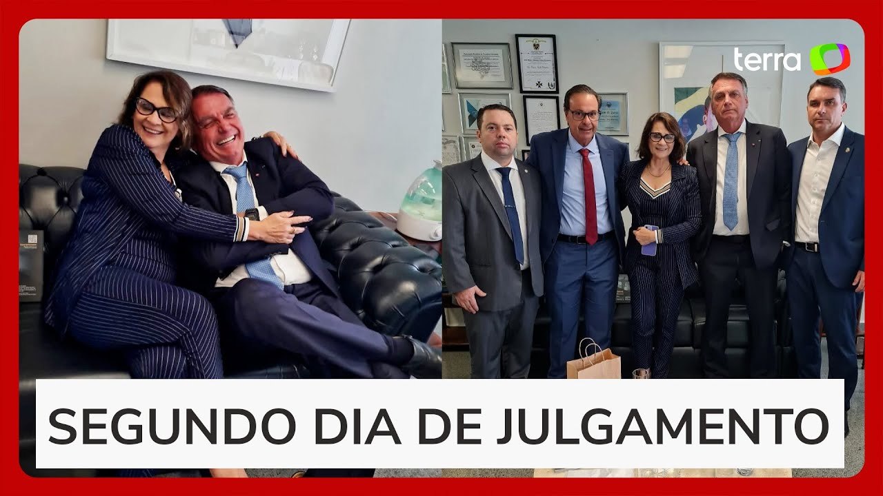 Cercado por aliados, Bolsonaro faz oração durante segundo dia de julgamento