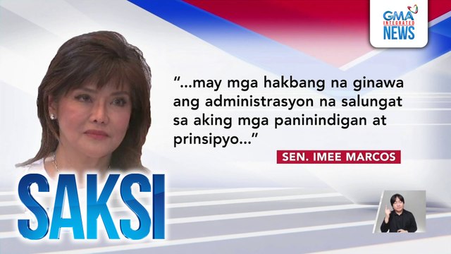 Sen. Imee Marcos, kumalas sa senatorial slate na inendorso ng kapatid na si PBBM | Saksi