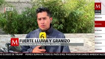 Fuerte lluvia y granizo sorprende en Naucalpan, Estado de México
