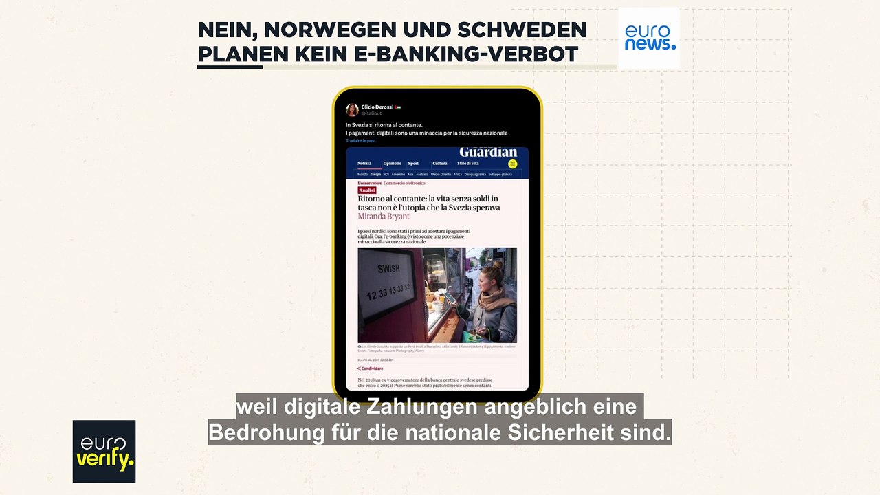 Nein, Norwegen und Schweden haben digitale Banküberweisungen nicht verboten
