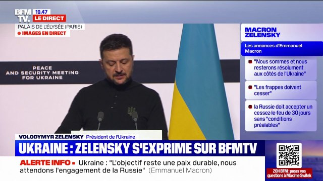 Guerre en Ukraine: Merci à toute la France pour ce soutien inchangé , déclare Volodymyr Zelensky