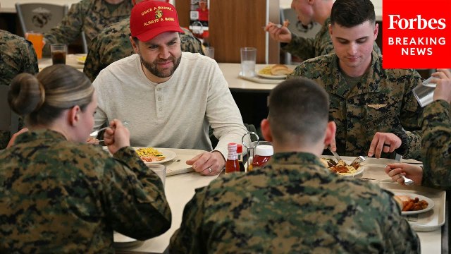 JD Vance Joins Troops For Lunch At Marine Corps Base Quantico In Virginia