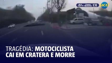 Motociclista cai em cratera gigante e morre na Coreia do Sul