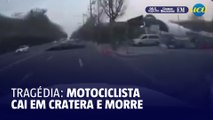 Motociclista cai em cratera gigante e morre na Coreia do Sul