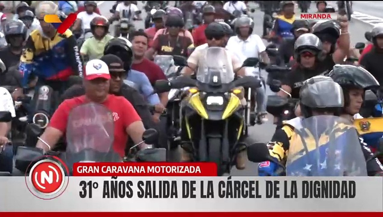Caravana motorizada rememora salida del Comandante Hugo Chávez de la Cárcel de la Dignidad