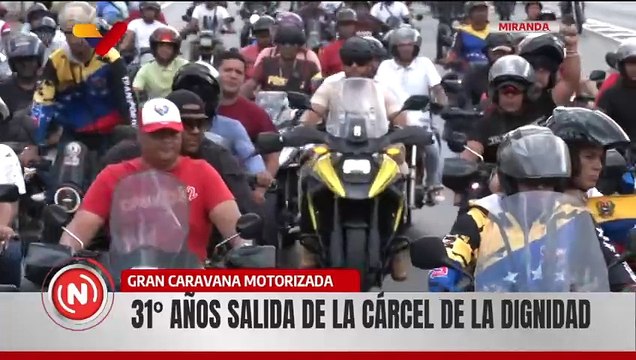 Caravana motorizada rememora salida del Comandante Hugo Chávez de la Cárcel de la Dignidad