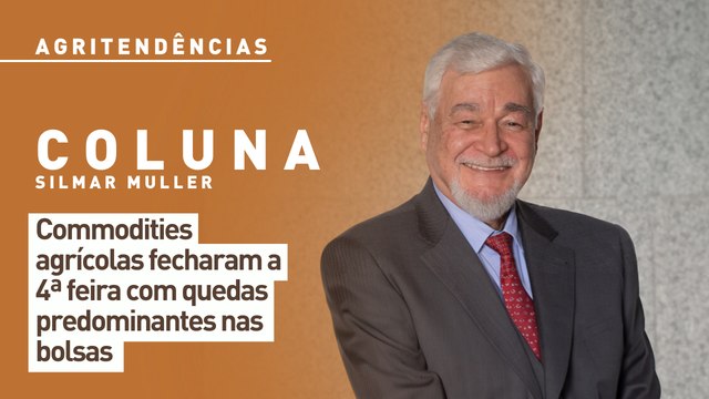 Commodities agrícolas fecharam a 4ª feira com quedas predominantes nas bolsas