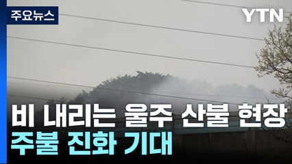 비 내리는 울산 울주 산불 현장...주불 진화 기대 / YTN