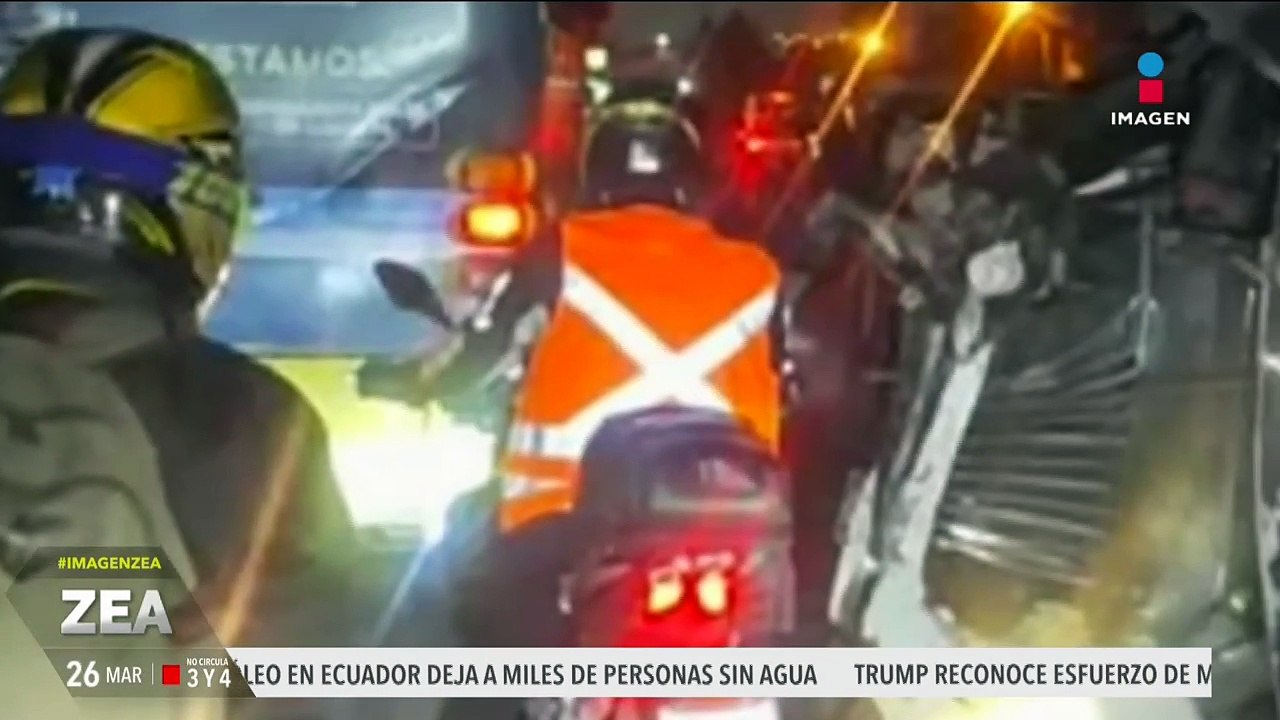 Tráiler y autobús de pasajeros protagonizan accidente en la México-Querétaro