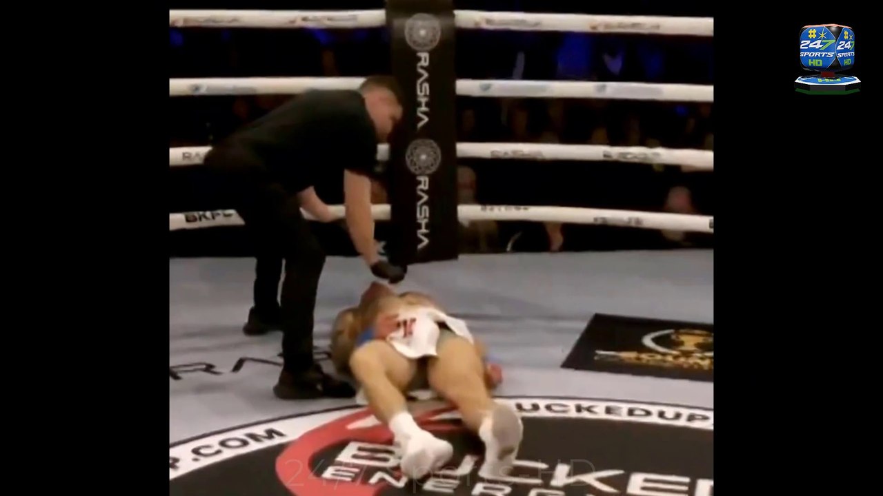 Scary moment bare-knuckle boxer is left shaking on the floor after brutal one-punch knockout at Manchester Fight Night