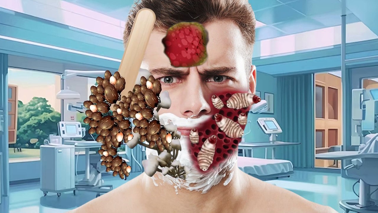 25. ASMR Remove Dog Ticks & Maggot Infected face   Deep Cleaning ASMR Animation