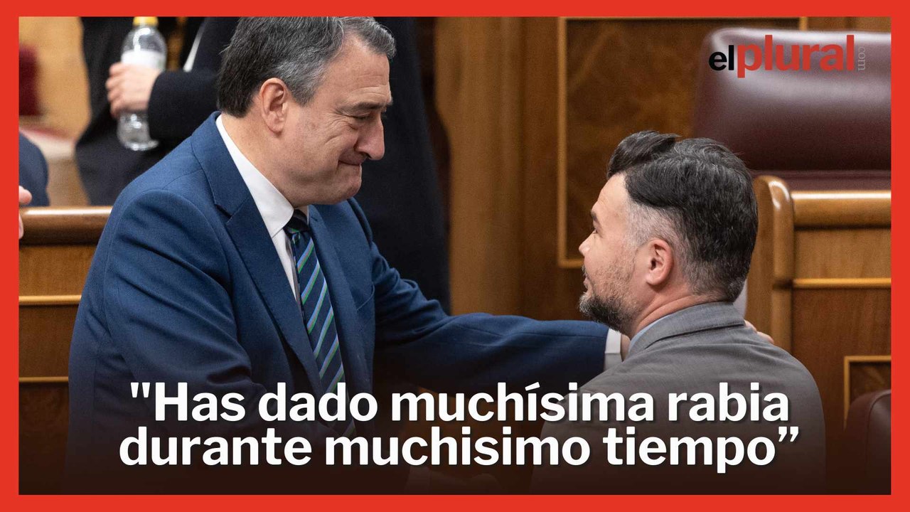 La peculiar despedida de Rufián a Aitor Esteban tras su marcha del Congreso de los Diputados