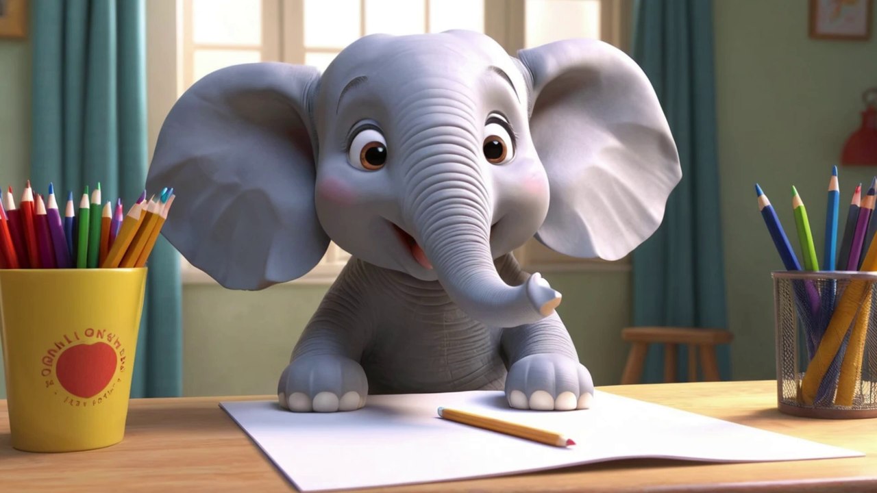 Resim Çizen Fil Çocuk Şarkısı,  Sevimli fil, Minik fil, küçük fil, çocuk şarkıları, çocuk videoları