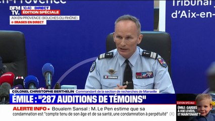 Mort du petit Émile: “Nous avons procédé à 287 auditions de témoins”, détaille le colonel Christophe Berthelin