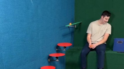Satisfying ping pong trick shot nails the target perfectly