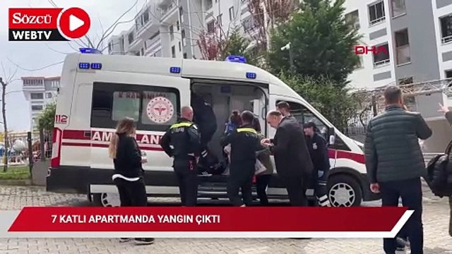 7 katlı apartmanda yangın çıktı; 2'si çocuk, 8 kişi dumandan etkilendi