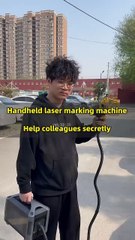 Secretly use laser marking to help colleagues decorate their cars #automobile #welding #shorts