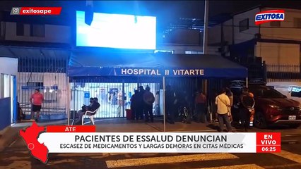 Ate: Denuncian falta de medicamentos y largas colas para citas médicas en hospital de EsSalud