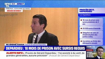 "Il y a une telle pression sociale et médiatique", déclare Jérémie Assous, avocat de Gérard Depardieu