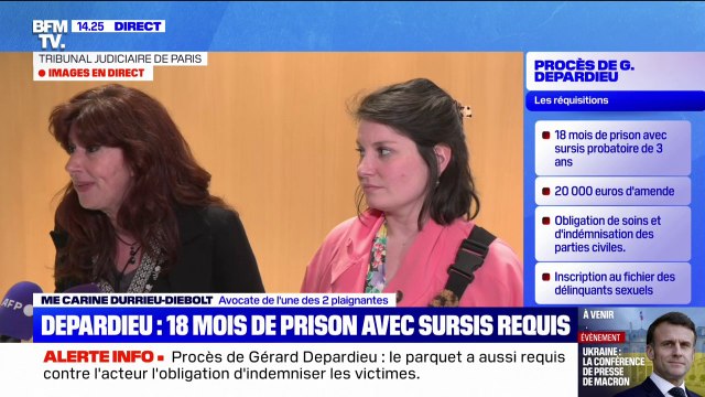 Procès de Gérard Depardieu: Le premier qui dénonce le tribunal médiatique est le premier à l'entretenir , déclare l'avocate d'une des deux plaignantes au sujet de l'avocat de l'acteur