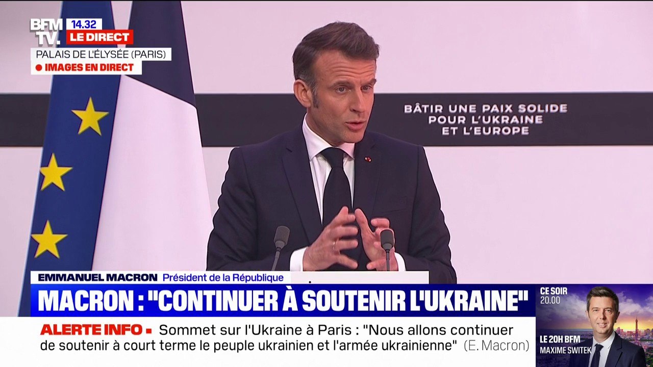 "Il n'y a eu aucune réponse russe" à la proposition de trêve de la part de l'Ukraine, souligne Emmanuel Macron à l'issue du sommet sur l'Ukraine à Paris
