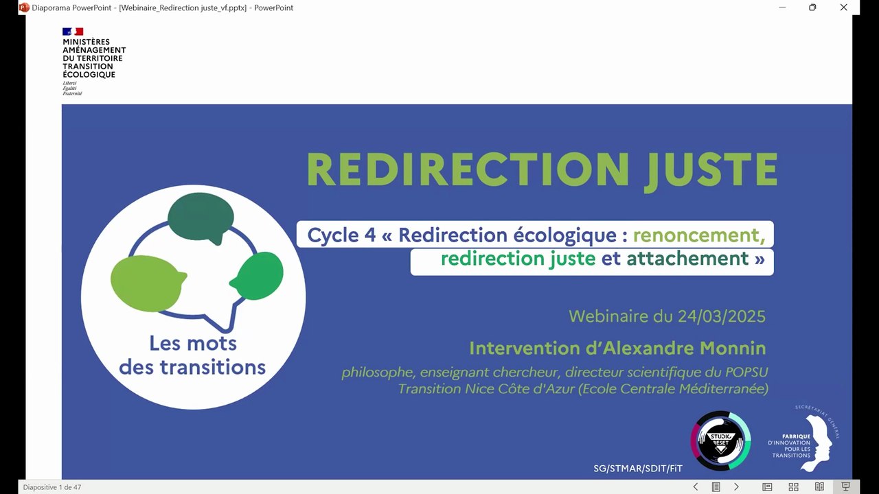Les mots des transitions | Webinaire 2 : Redirection juste (Cycle 4 : "Renoncement, redirection juste et attachement")