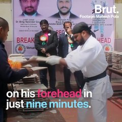 This Man Broke 1,000 Tiles on His Head