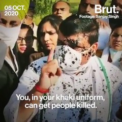 Man Throws Ink On AAP’s Sanjay Singh In Hathras