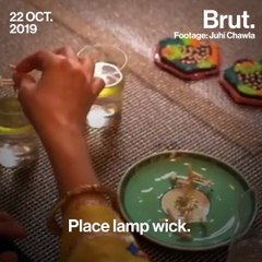 Homemade Diwali Lamps By Juhi Chawla