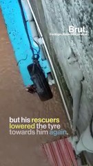 Man Risks His Life To Save Dog From Flood
