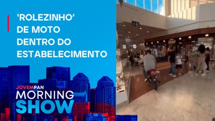 Dupla INVADE shopping de MOTO e faz MANOBRAS em Taboão da Serra; VEJA
