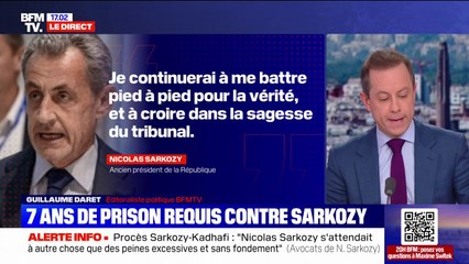 Procès Kadhafi: "Je continuerai à me battre", déclare Nicolas Sarkozy