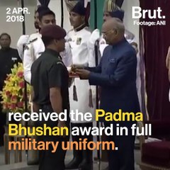MS Dhoni receives Padma Bhushan