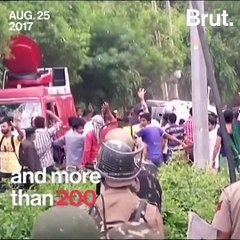 Riots after Ram Rahim's sentence.