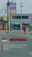 Un hombre que presuntamente había escapado de la policía en Apodaca fue recapturado en la Av. Sendero. Testigos afirman que la oficial recibió un ‘raid’ para alcanzarlo.