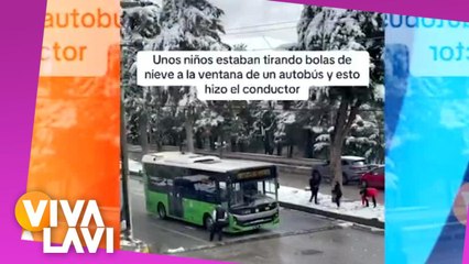 Niños lanzan bolas de nieve a transporte y esto sucedió