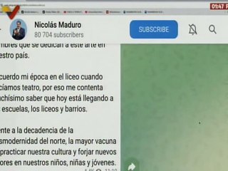 Pdte. Nicolás Maduro resalta el valor del teatro como "vacuna" cultural para niños y jóvenes