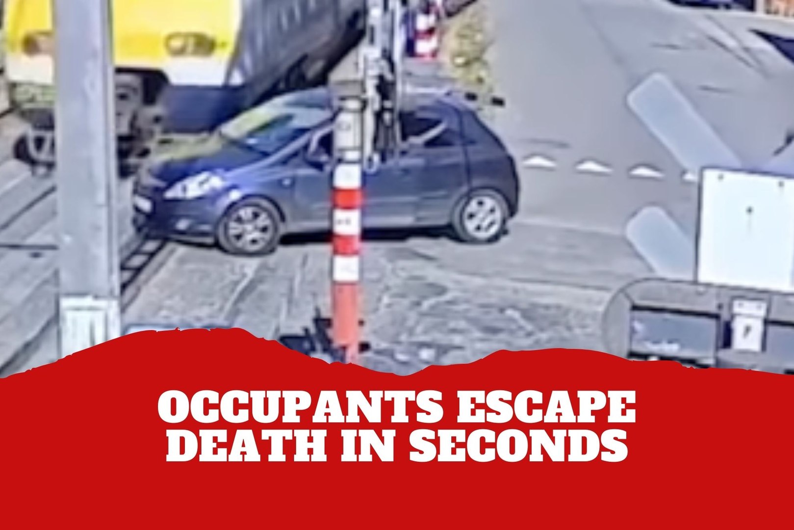 Car Occupants Escape Seconds Before Train Hits Vehicle Stuck On Tracks