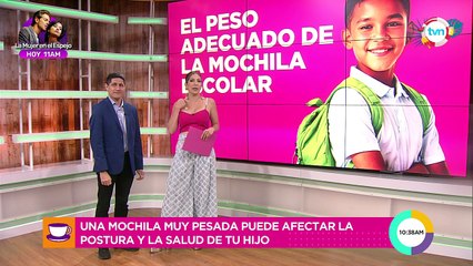 El peso adecuado de la mochila escolar