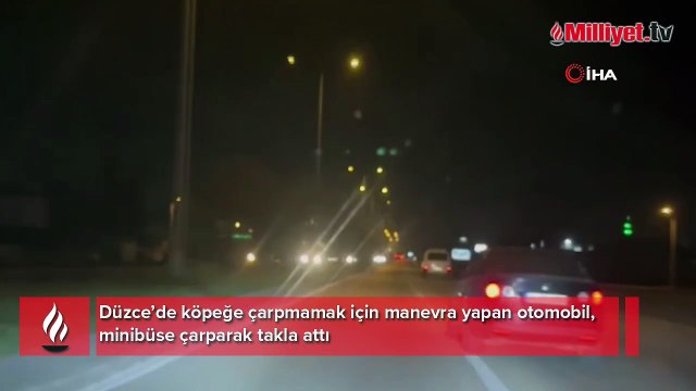 Köpeğe çarpmamak için manevra yapınca takla attı