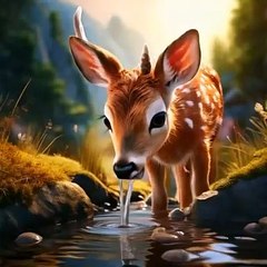 Cat Stories: Deer escaped from crocodile.