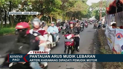 Terbaru! Kondisi Arteri Karawang Jabar Dipenuhi Pemudik Motor per Jumat 28 Maret 2025 Pagi