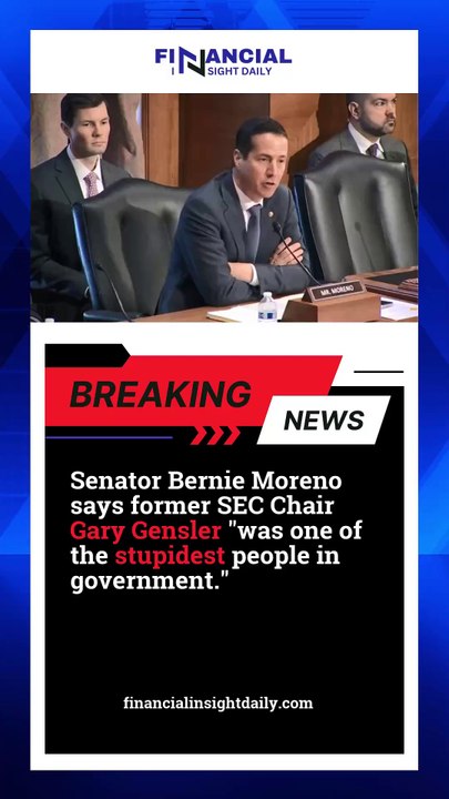 Senator Bernie Moreno says Gary Gensler was one of the stupidest people in government #news