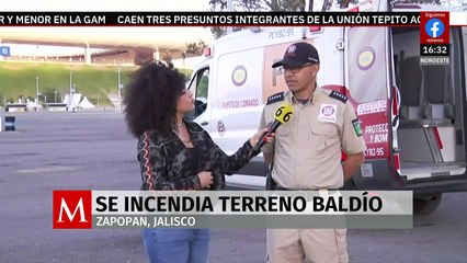 Reportan incendio en pastizales en zona del Bajío en Zapopan