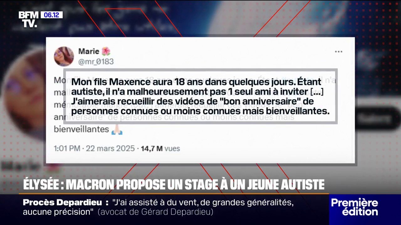 Julien Doré, Emmanuel Macron... Des célébrités souhaitent un bon anniversaire à Maxence, un jeune autiste, après l'appel de sa maman sur les réseaux sociaux
